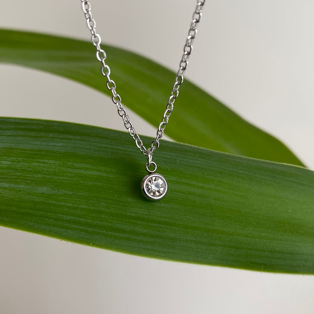 Silver Cubic Zirconia Pendant Necklace