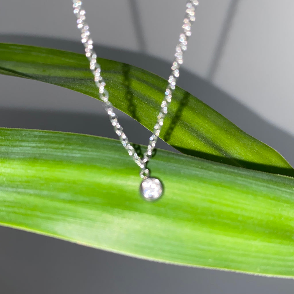 Silver Cubic Zirconia Pendant Necklace