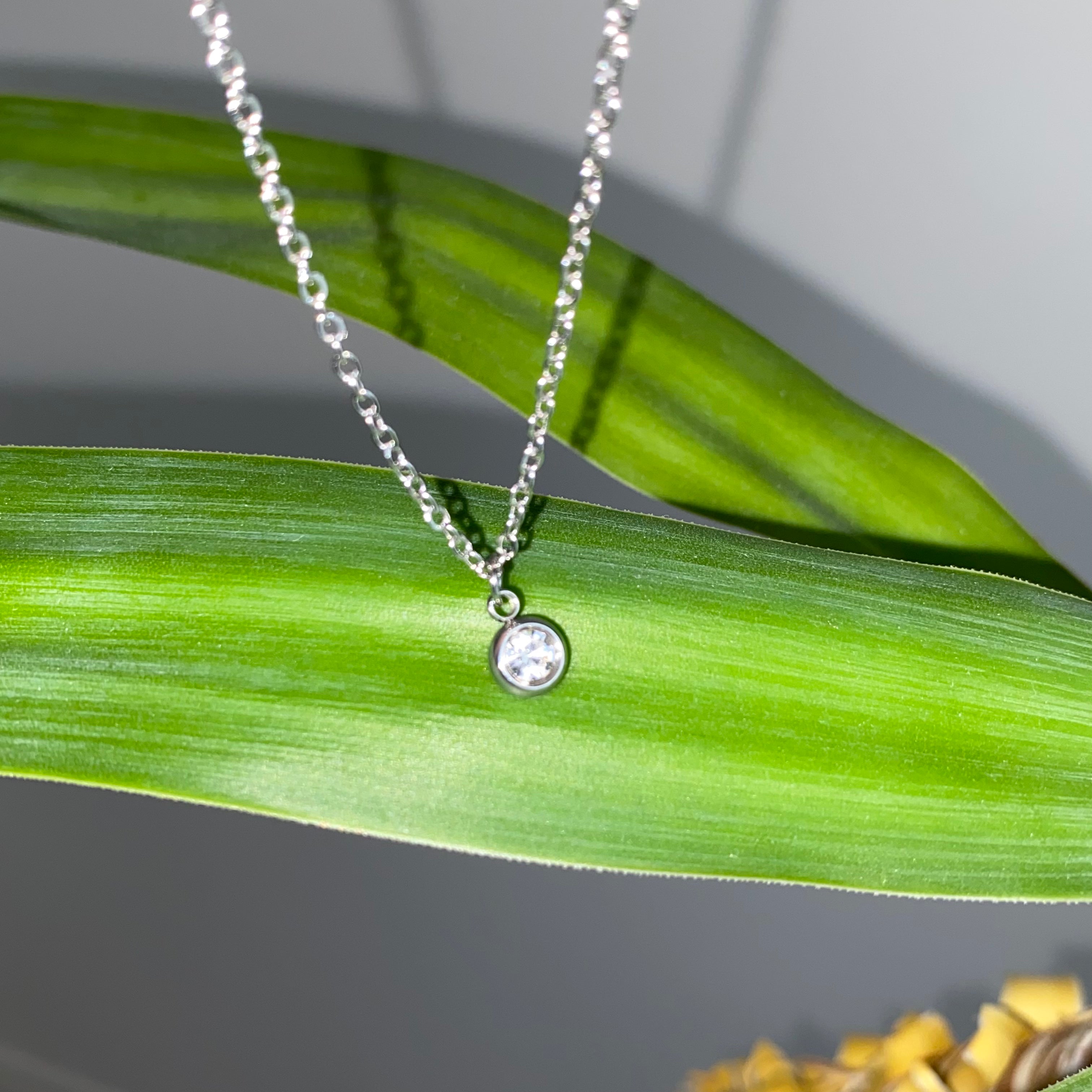 Silver Cubic Zirconia Pendant Necklace