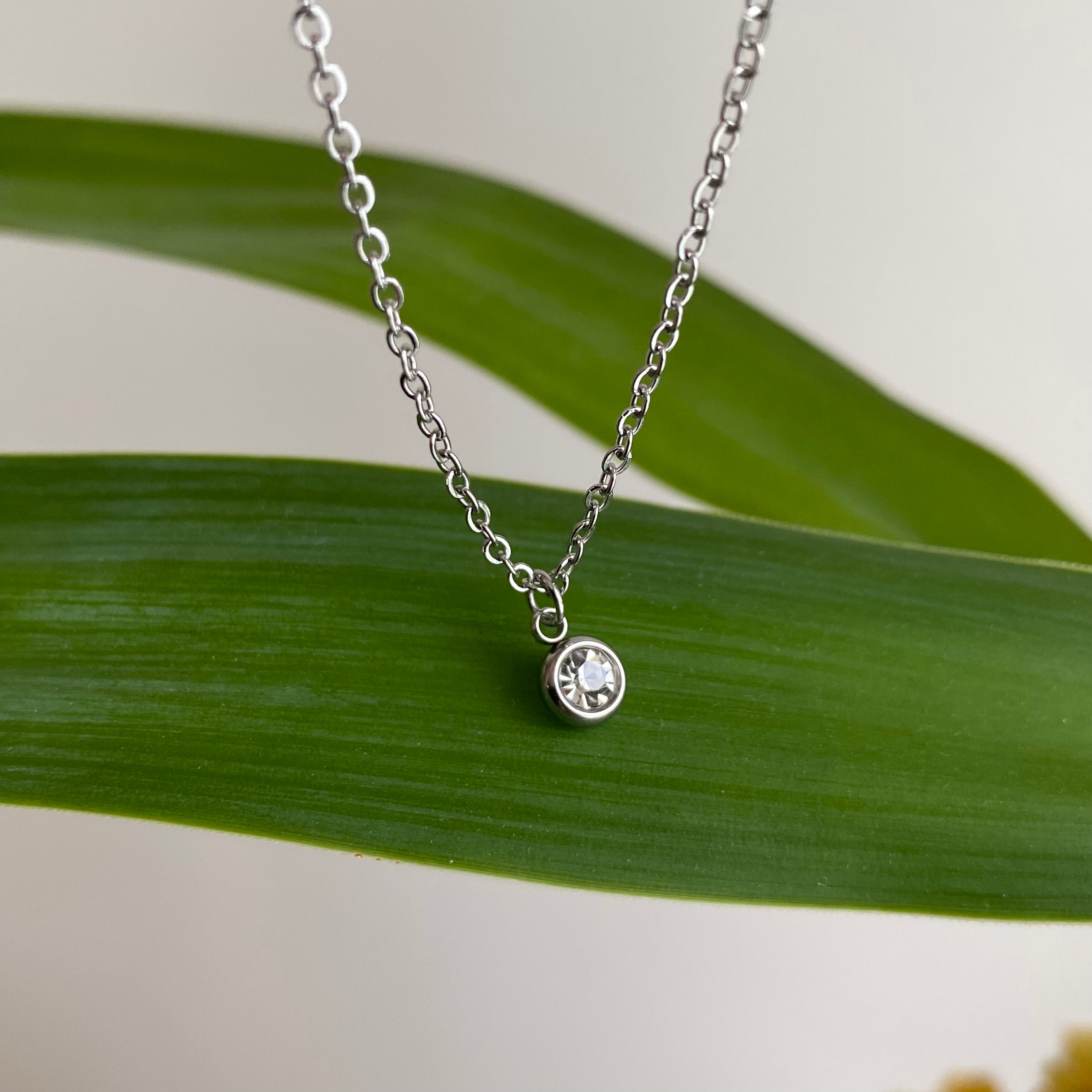Silver Cubic Zirconia Pendant Necklace