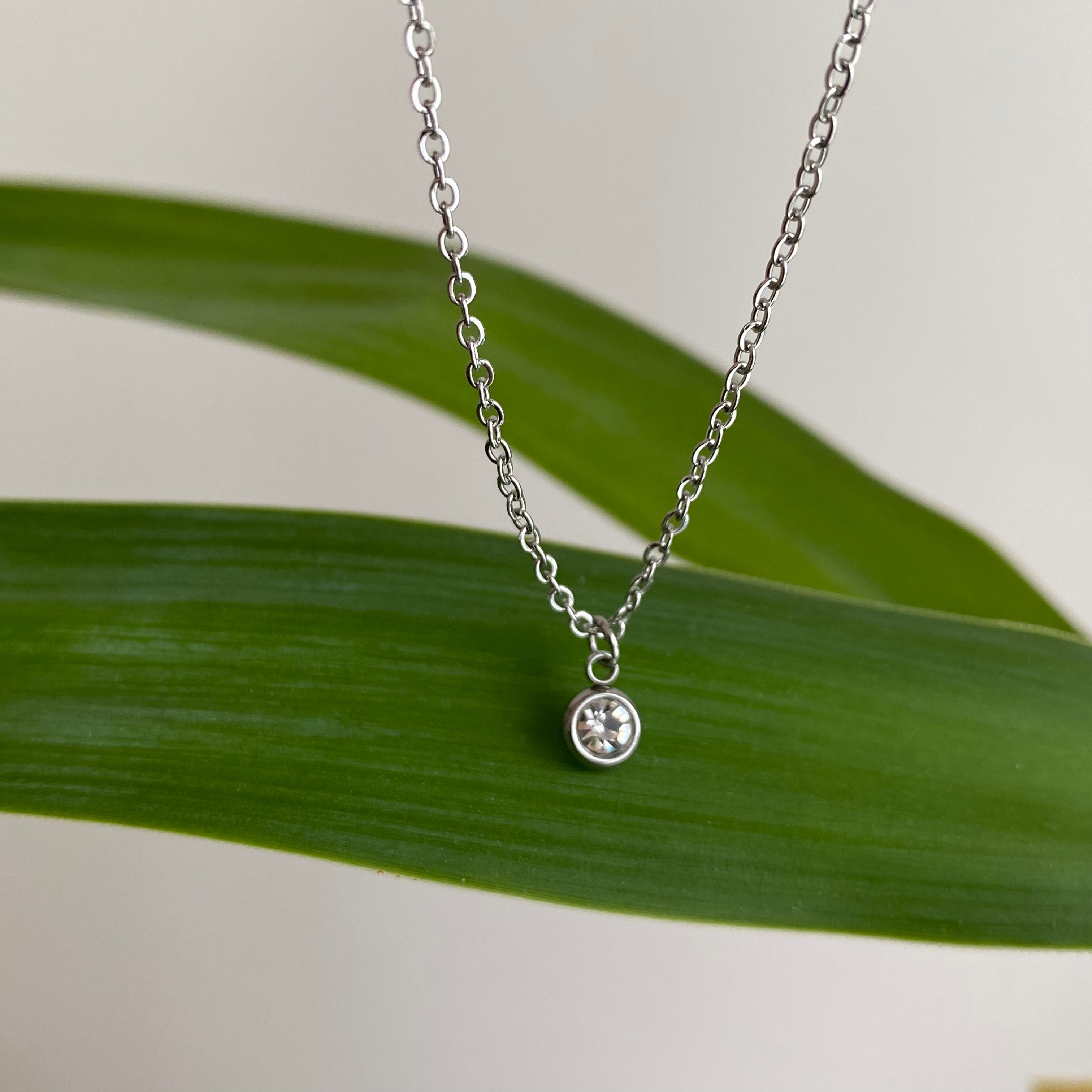 Silver Cubic Zirconia Pendant Necklace