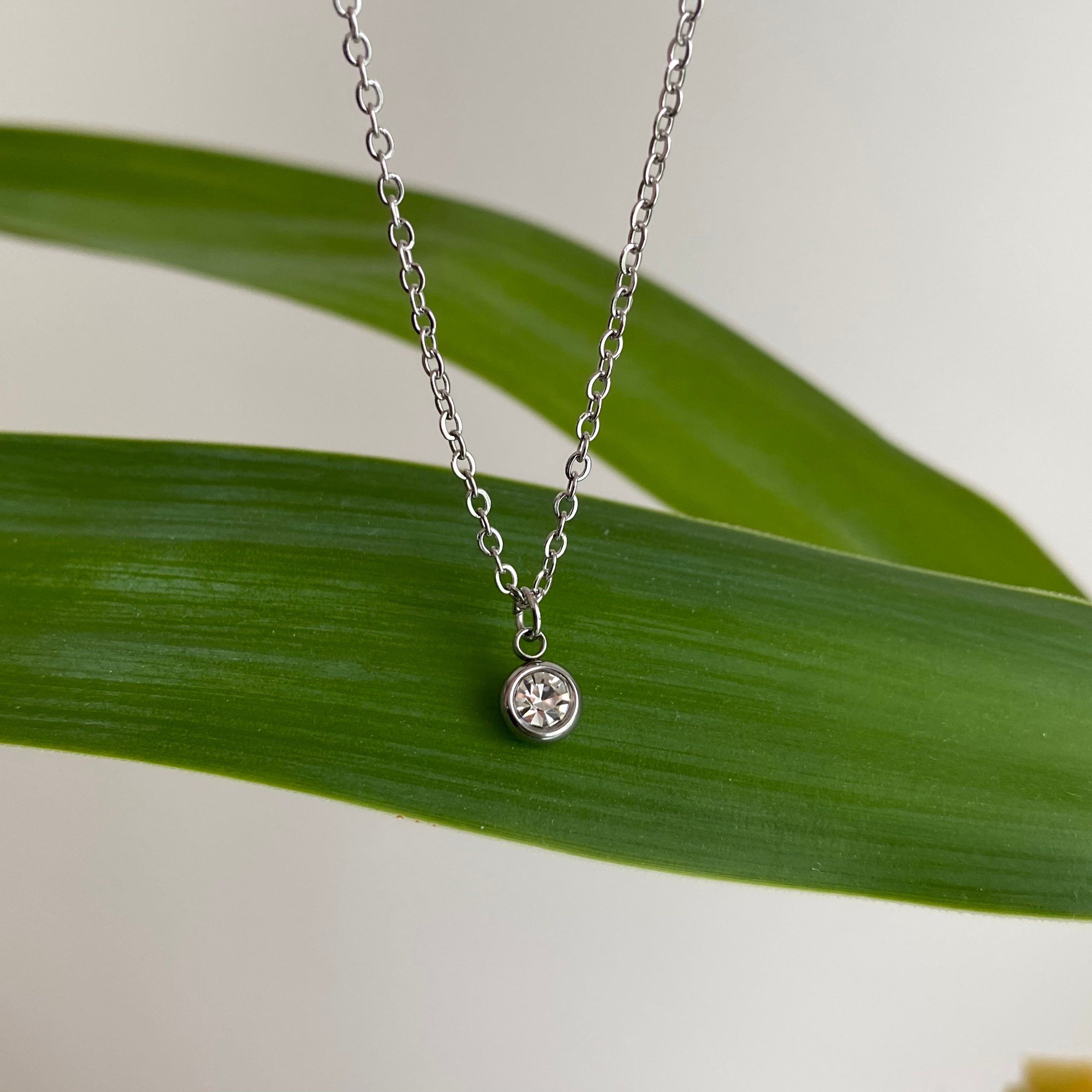 Silver Cubic Zirconia Pendant Necklace