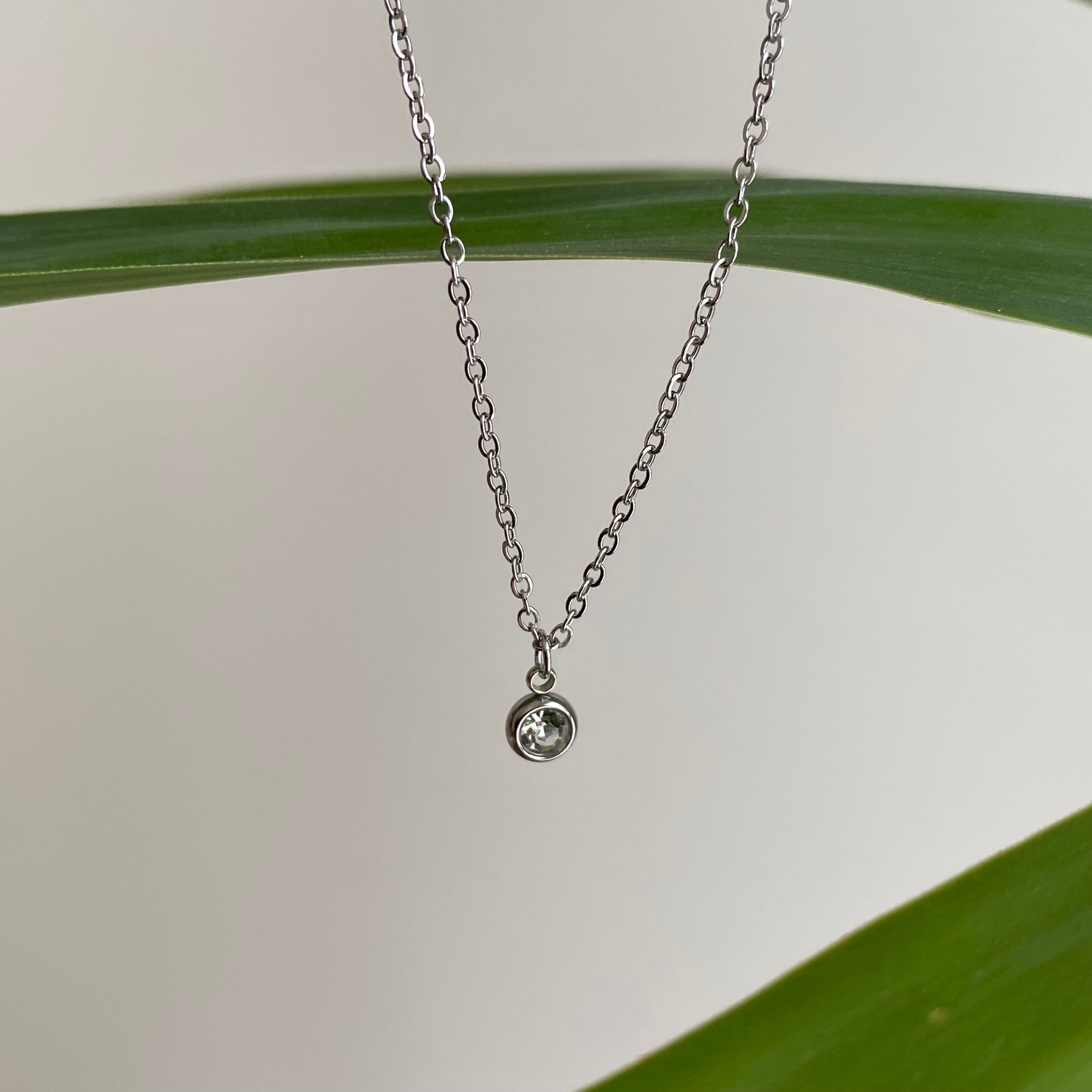 Silver Cubic Zirconia Pendant Necklace