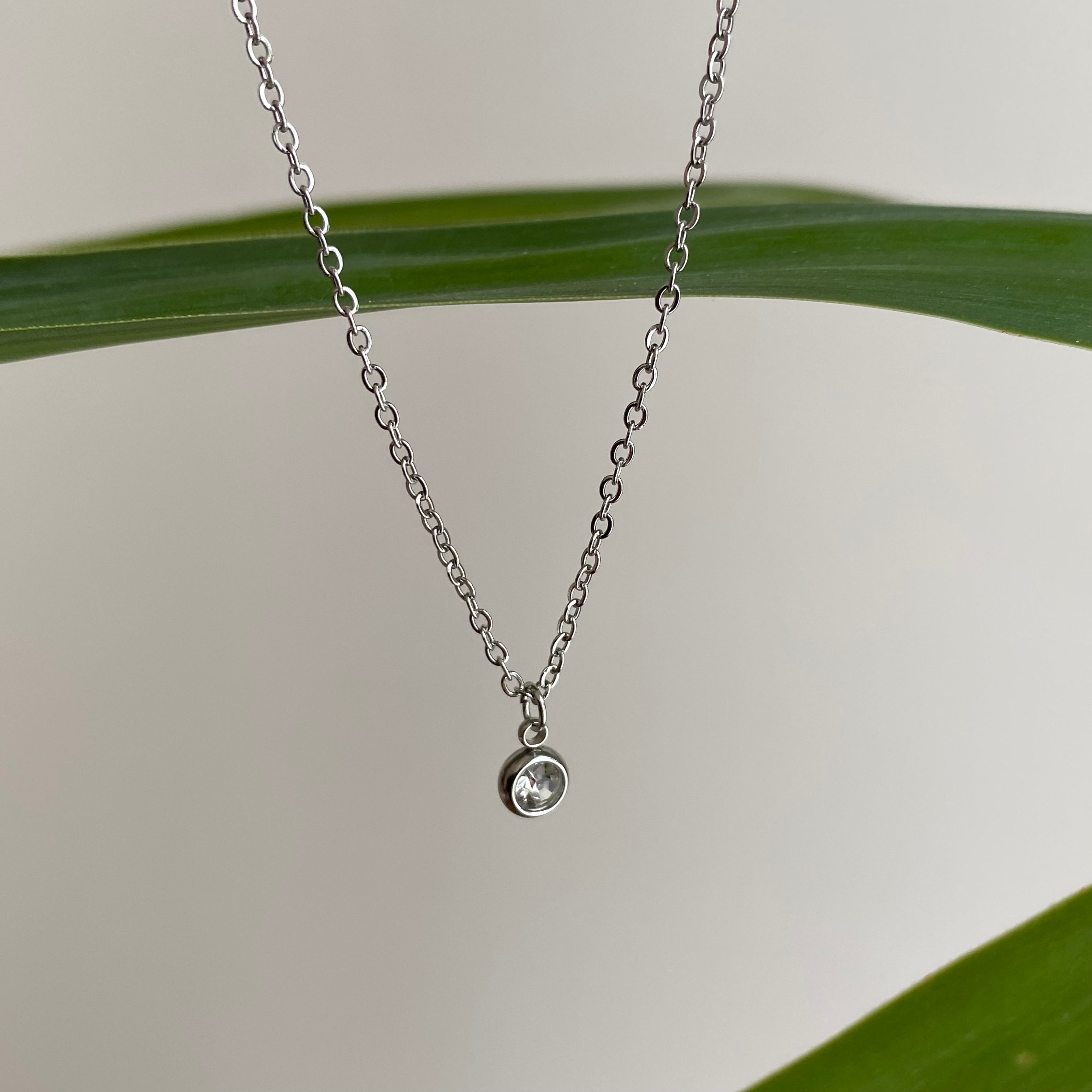 Silver Cubic Zirconia Pendant Necklace