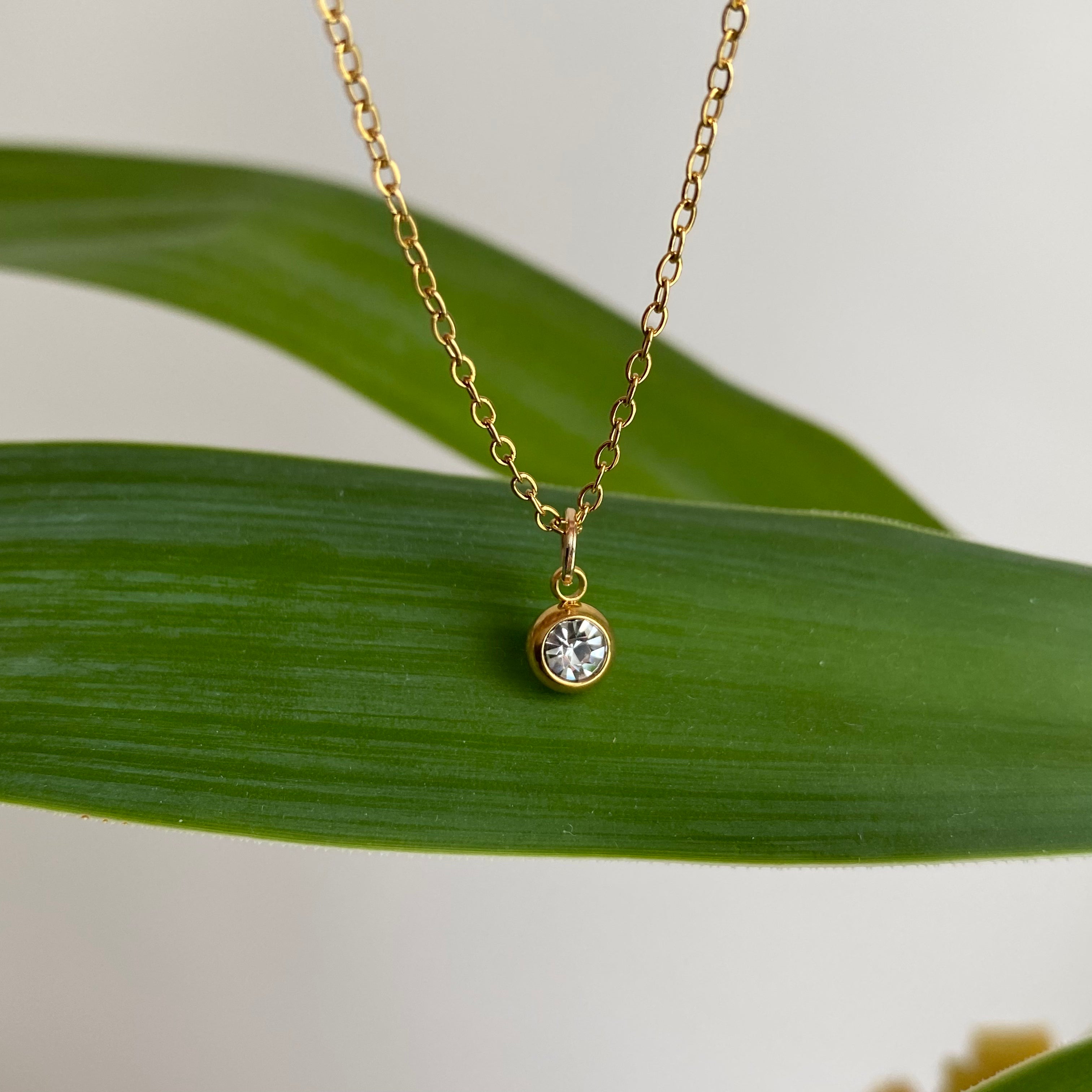 Gold Cubic Zirconia Pendant Necklace