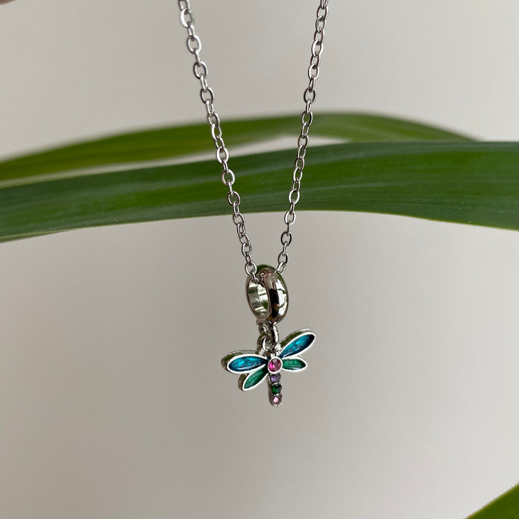 Silver Turquoise Feather Pendant Necklace