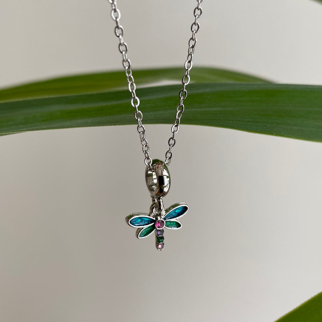 Silver Turquoise Feather Pendant Necklace