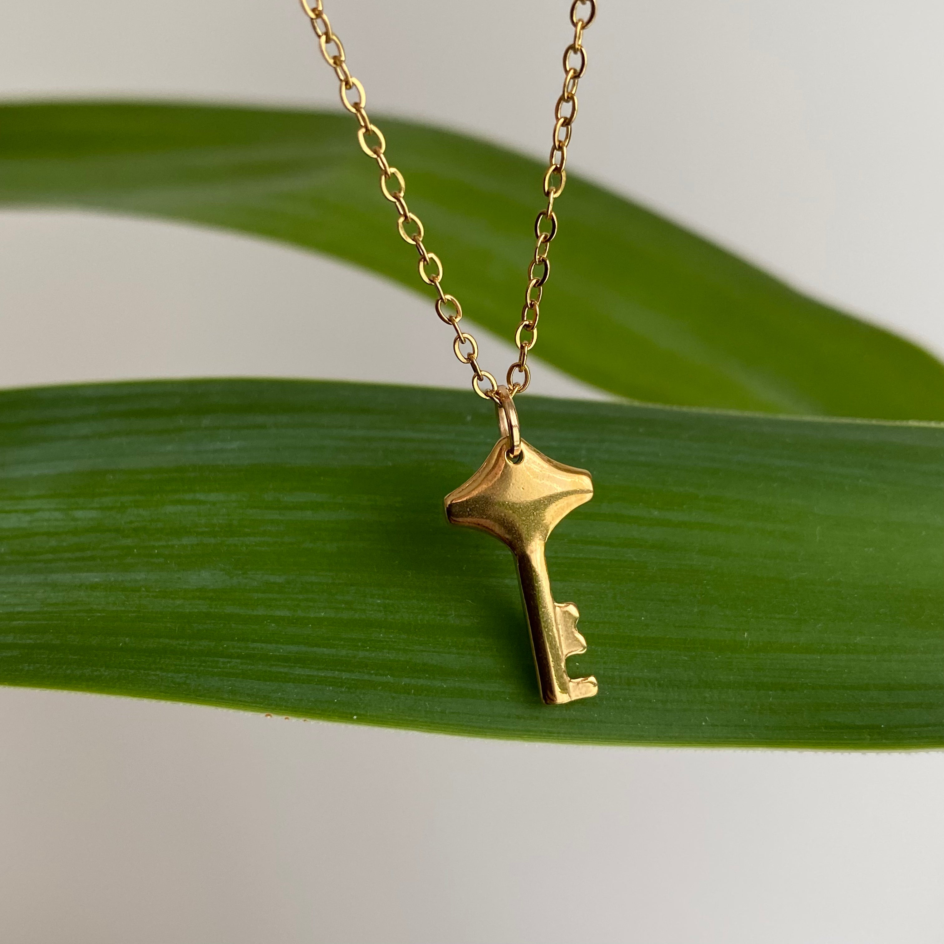Gold Key Pendant Necklace