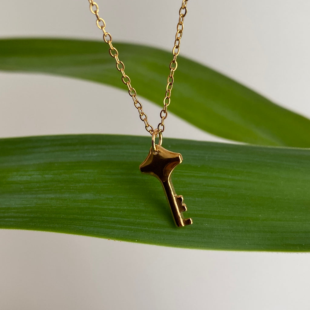 Gold Key Pendant Necklace