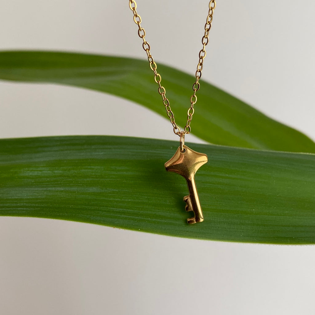 Gold Key Pendant Necklace