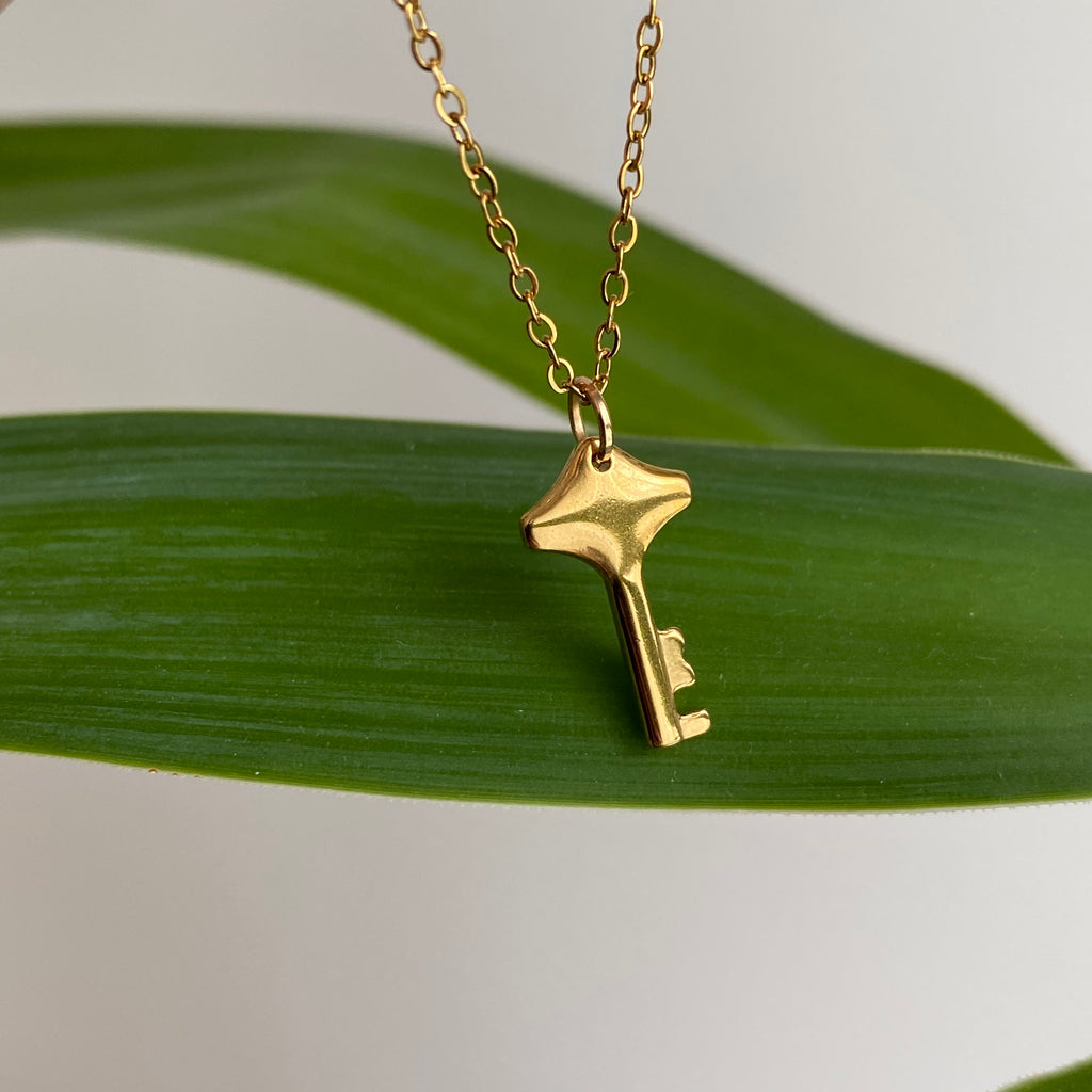 Gold Key Pendant Necklace