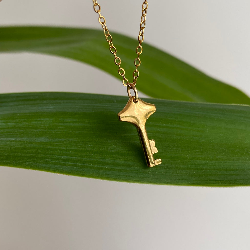 Gold Key Pendant Necklace