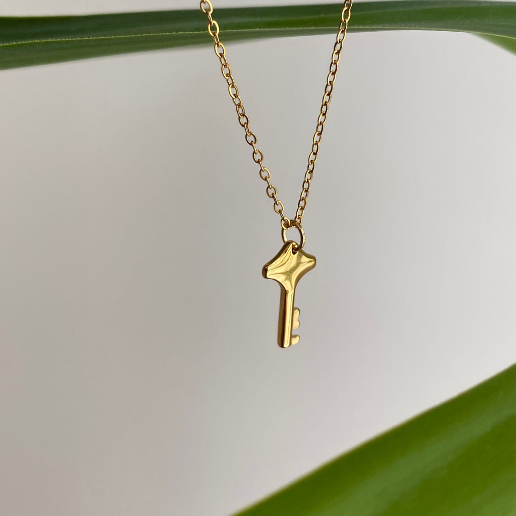 Gold Key Pendant Necklace