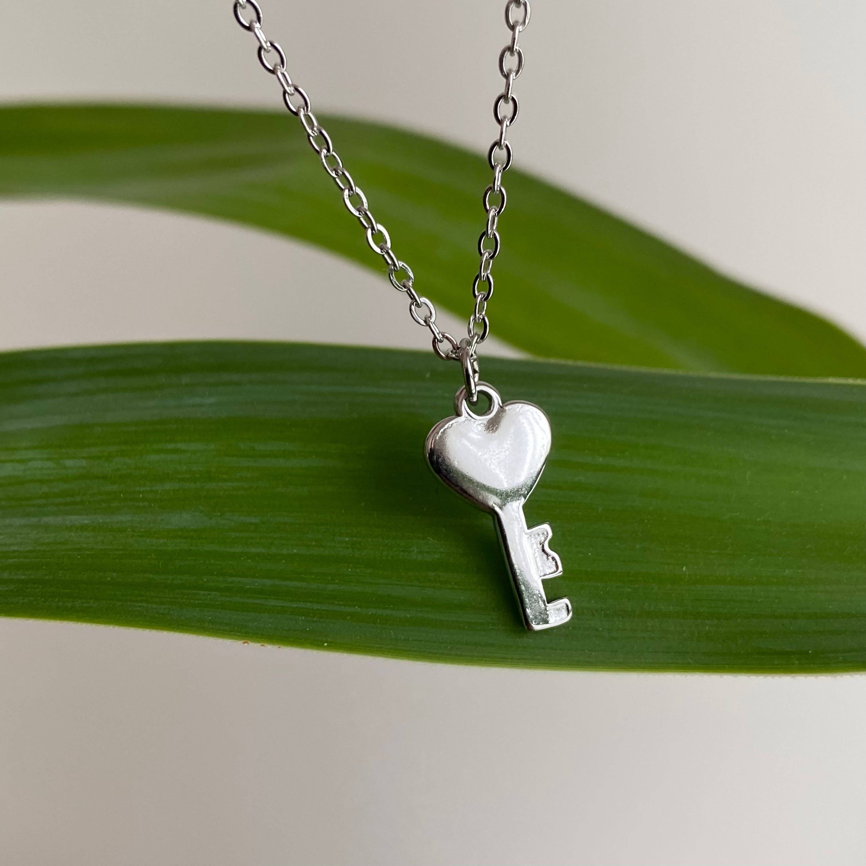 Silver Key to my Heart Pendant Necklace