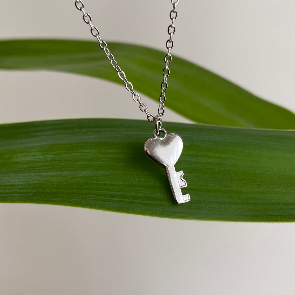 Silver Key to my Heart Pendant Necklace