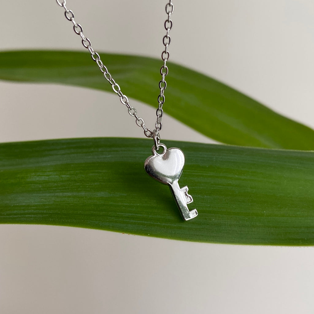 Silver Key to my Heart Pendant Necklace