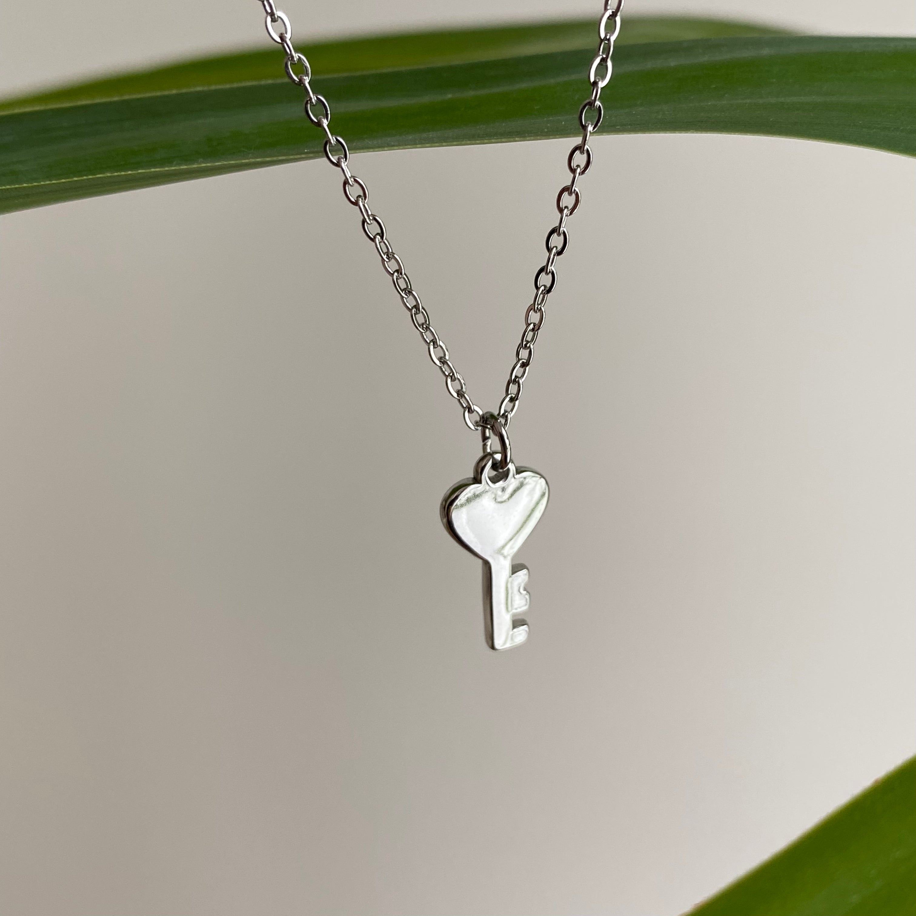 Silver Key to my Heart Pendant Necklace