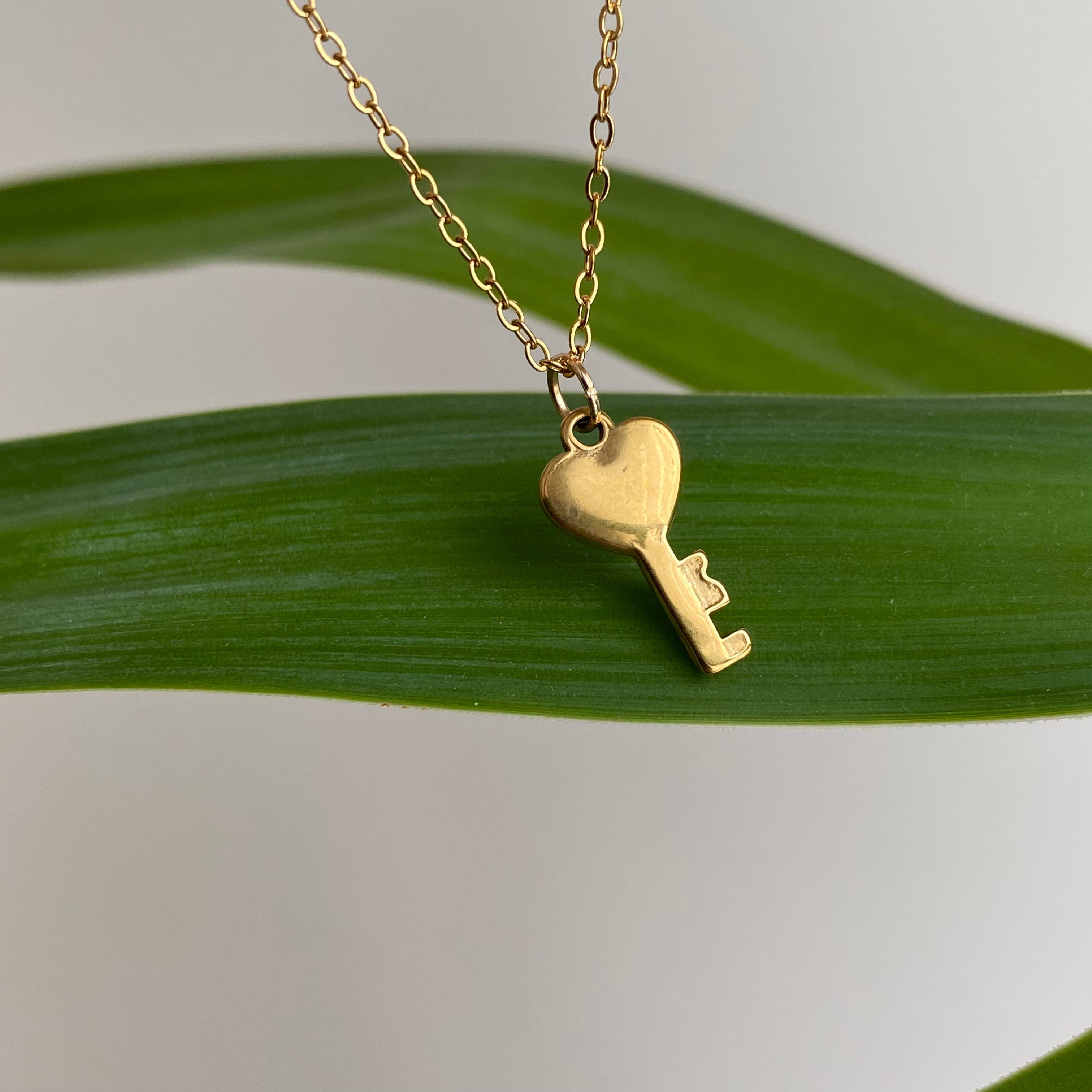 Gold Key to my Heart Pendant Necklace
