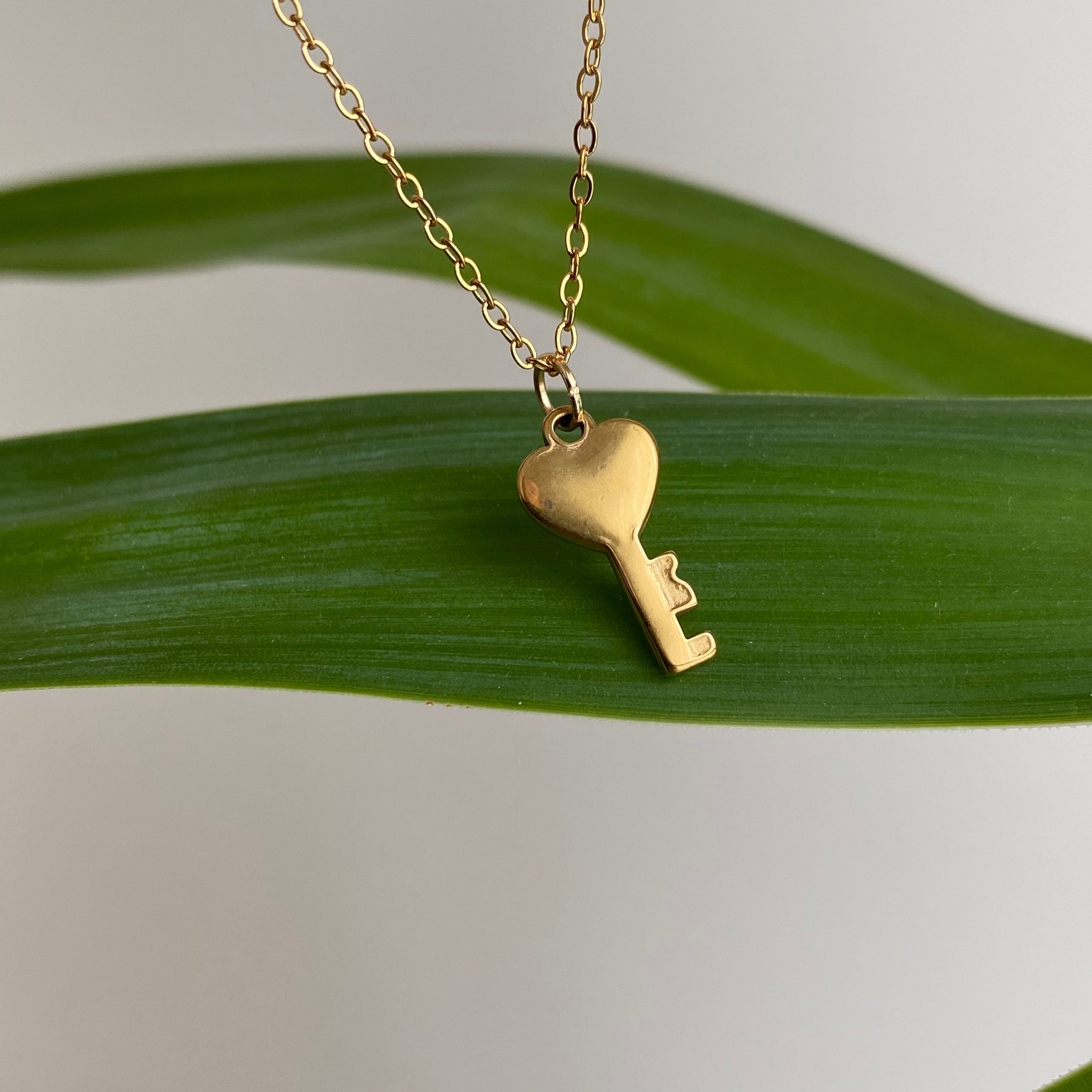 Gold Key to my Heart Pendant Necklace
