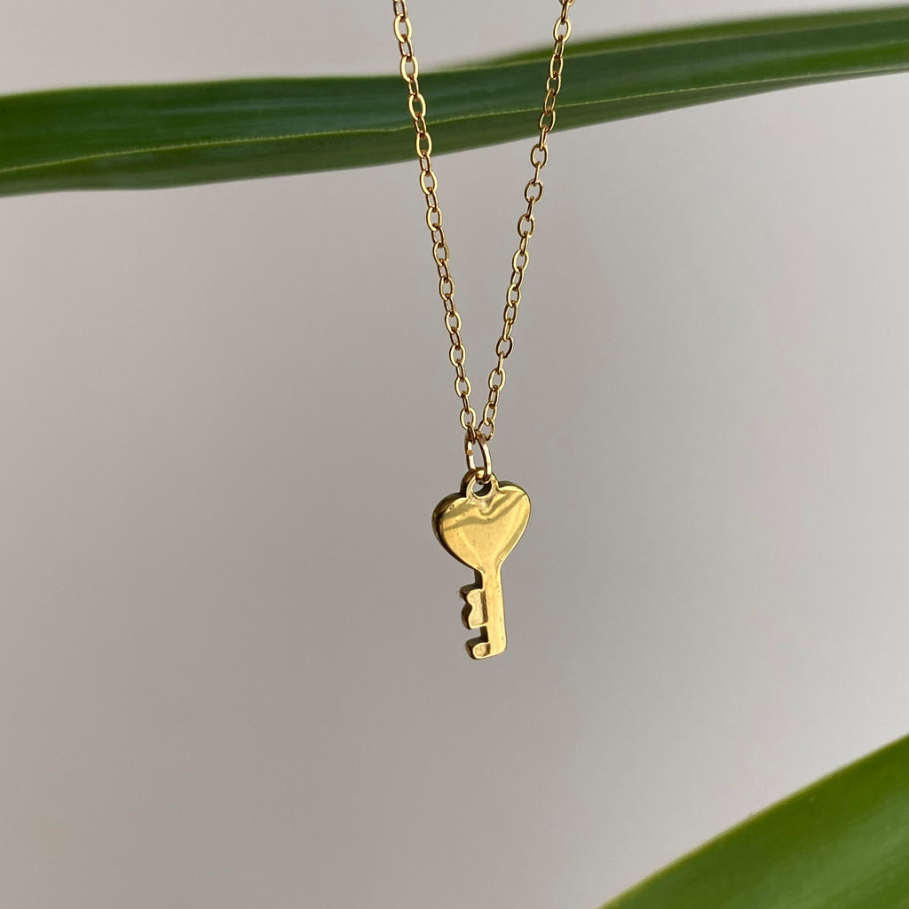 Gold Key to my Heart Pendant Necklace