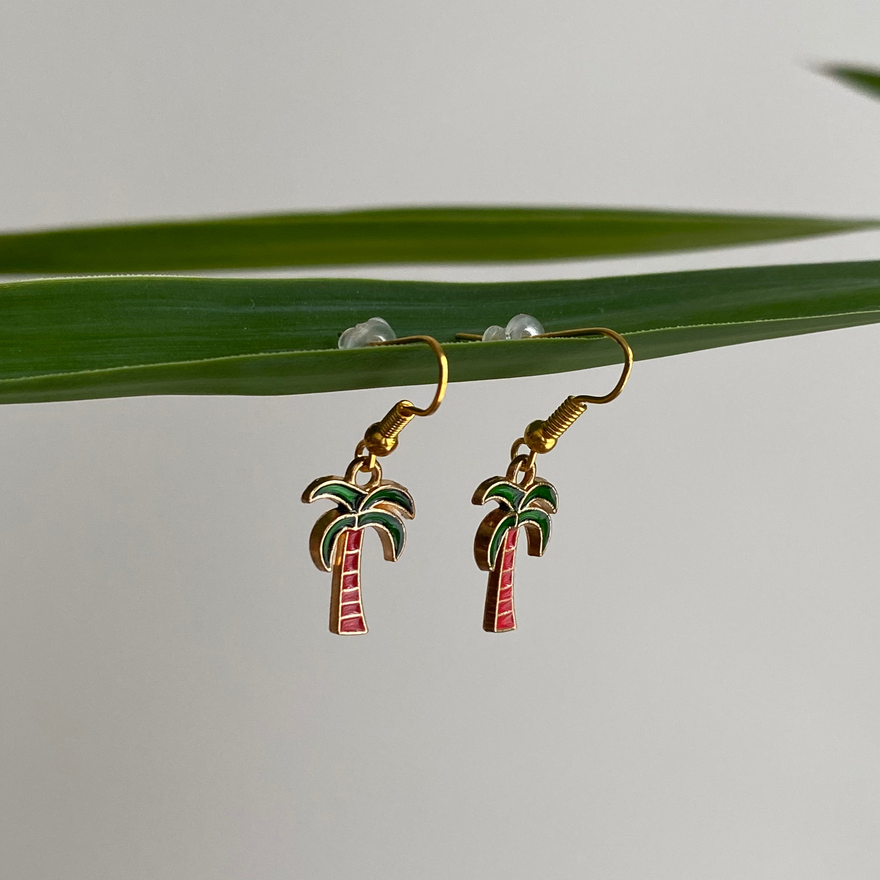 Tropical Palm Tree Dangle Earrings