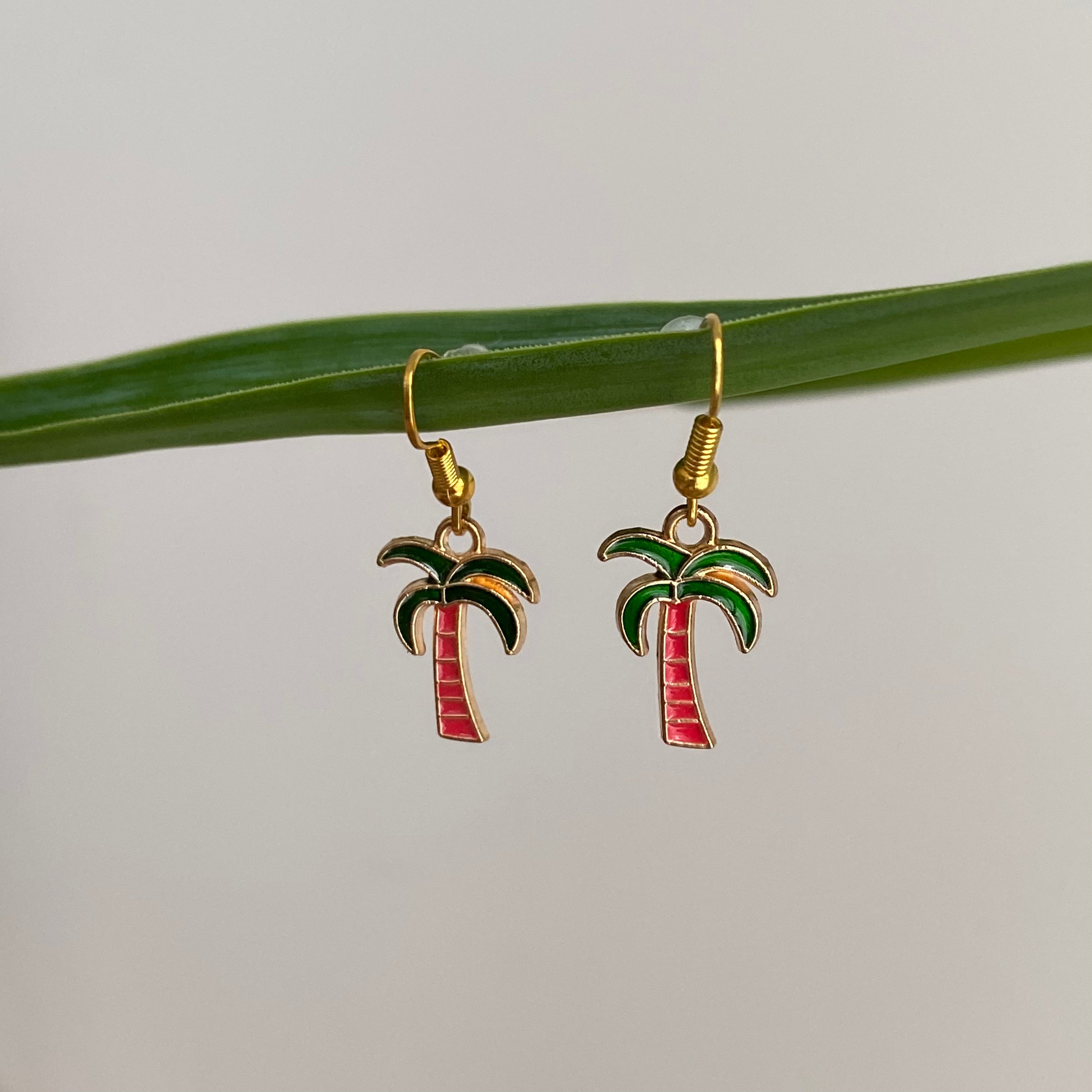 Tropical Palm Tree Dangle Earrings