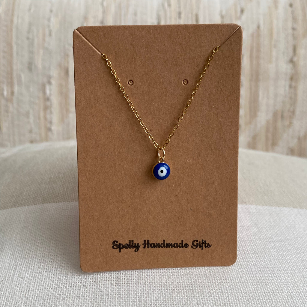 Gold Evil Eye of Protection Necklace