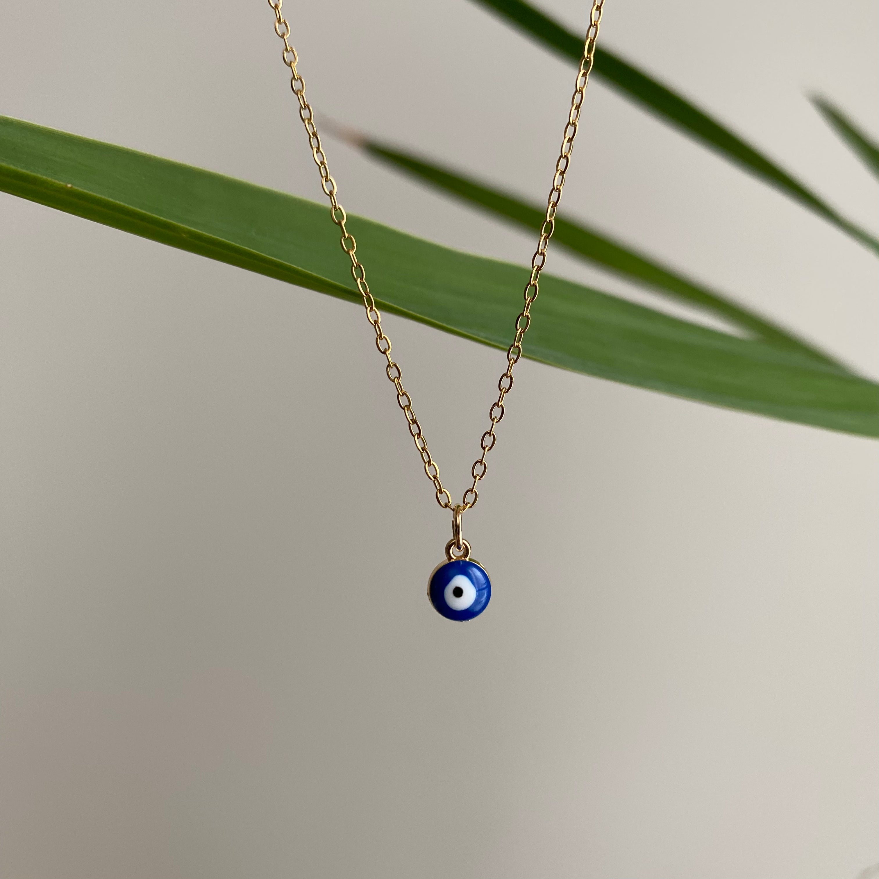 Gold Evil Eye of Protection Necklace