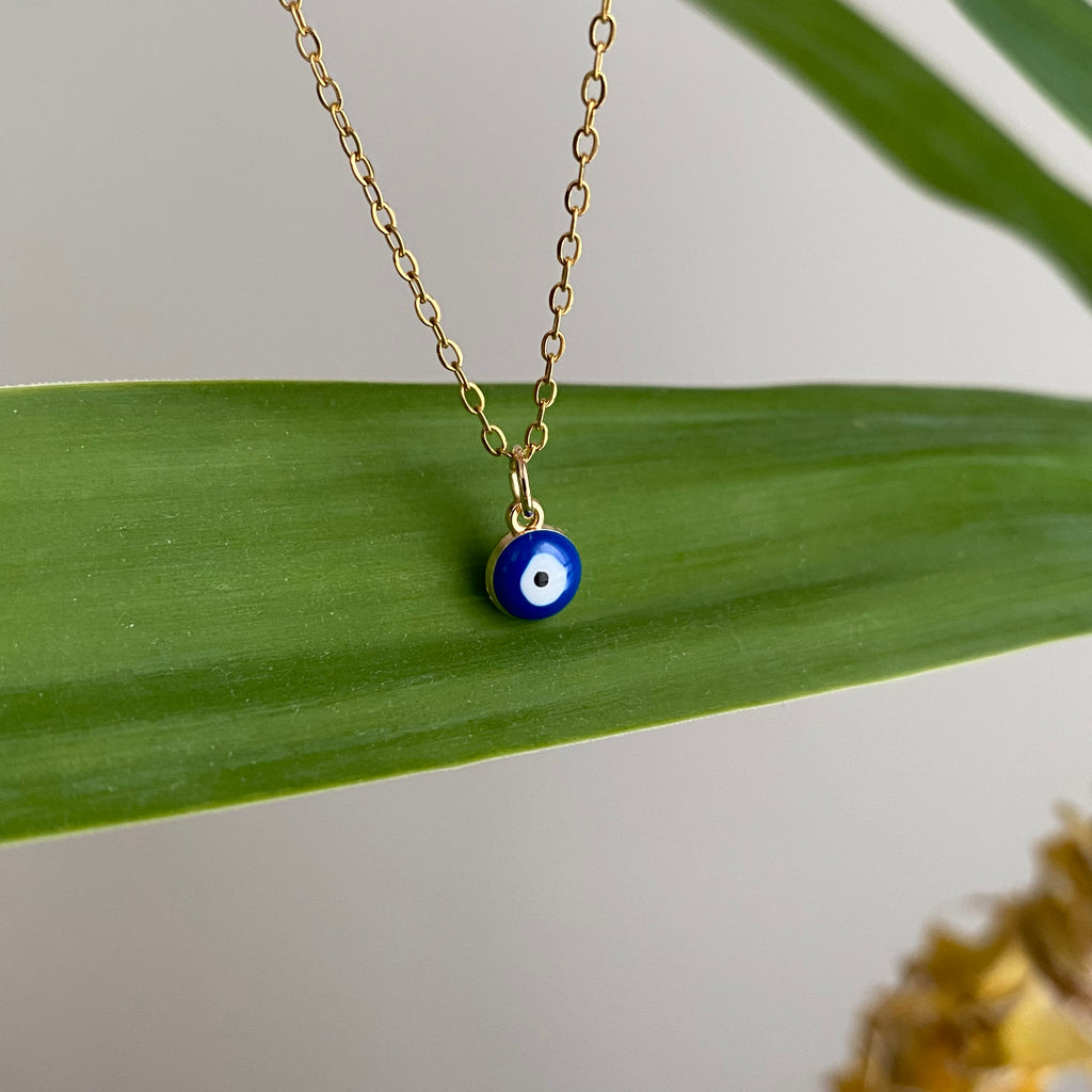 Gold Evil Eye of Protection Necklace