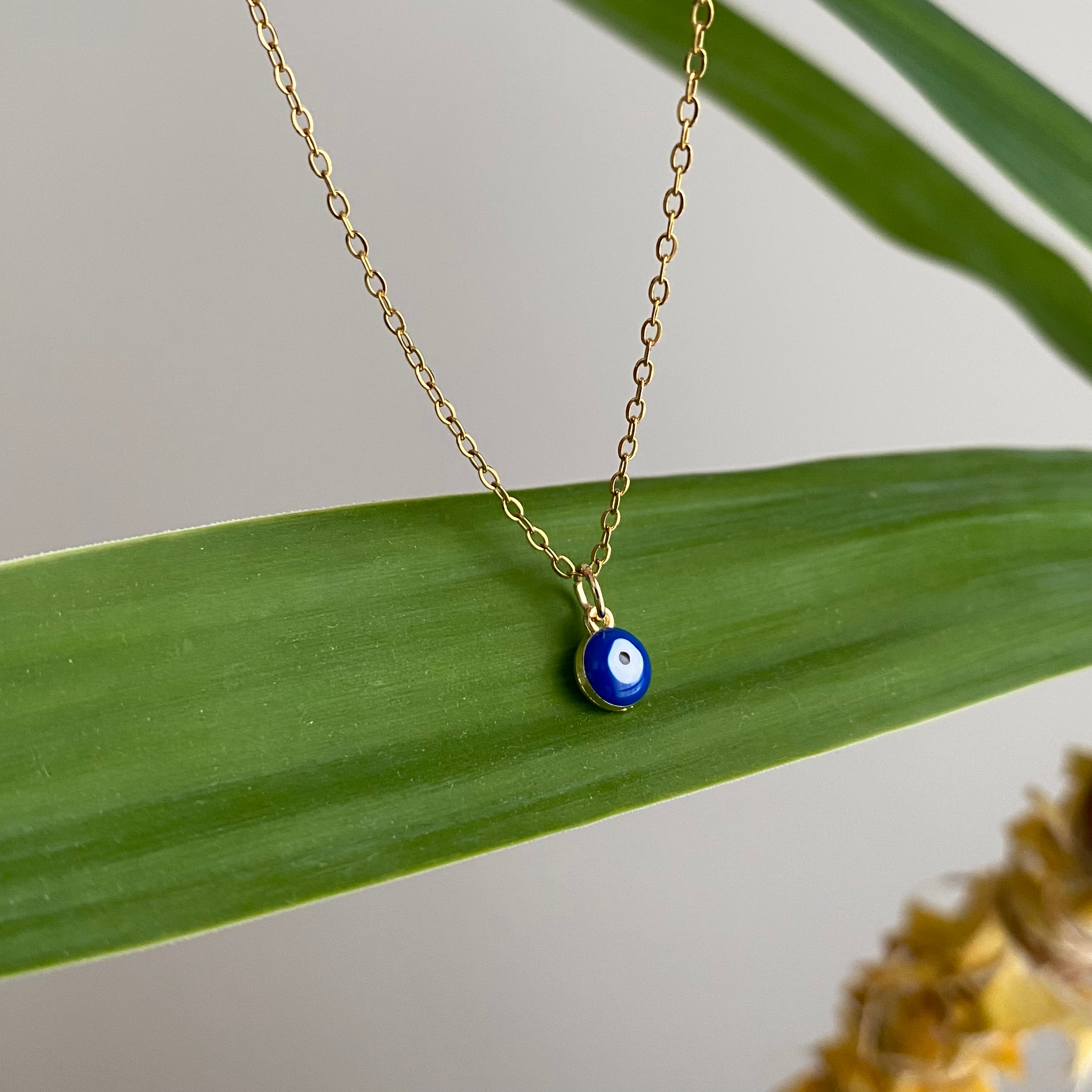 Gold Evil Eye of Protection Necklace