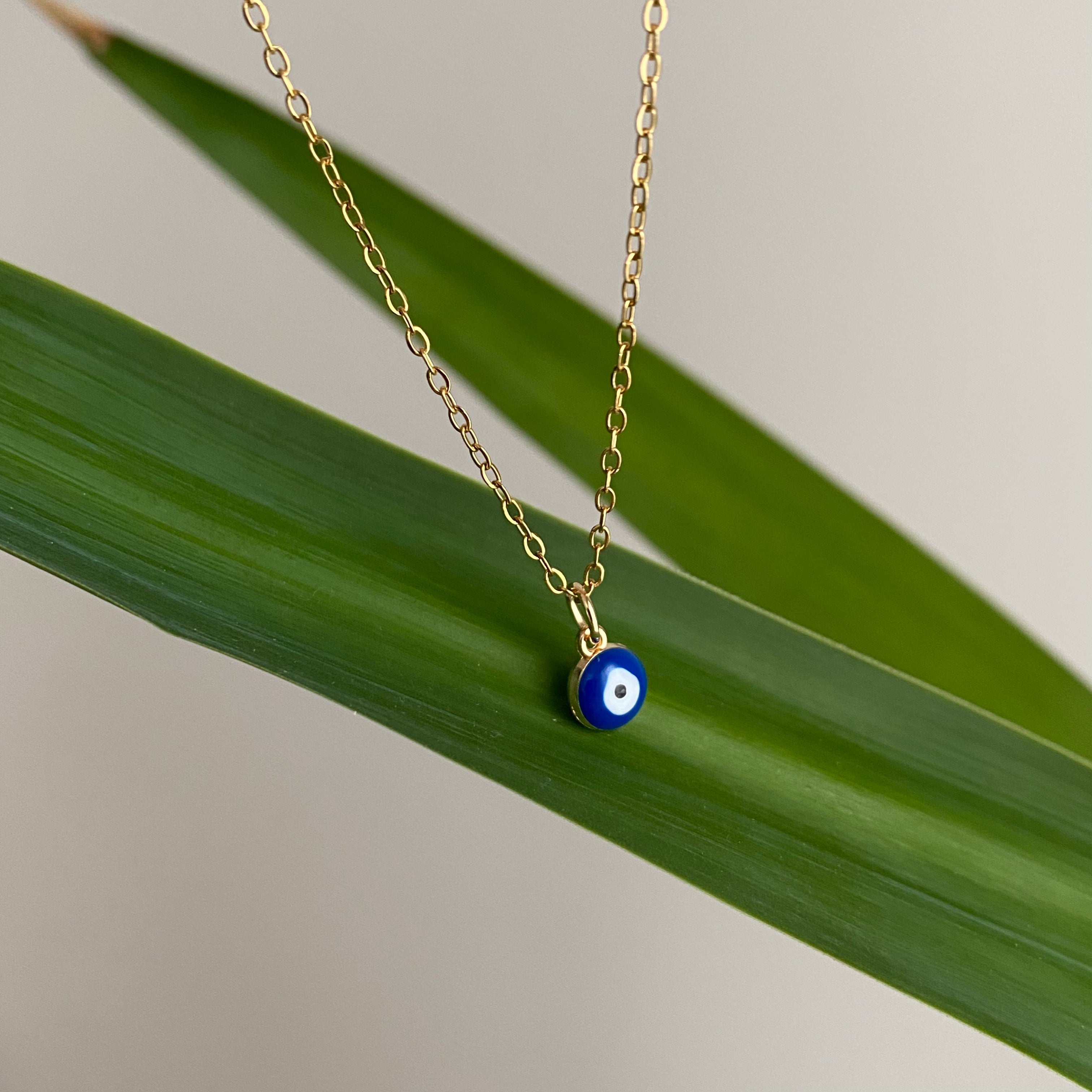 Gold Evil Eye of Protection Necklace