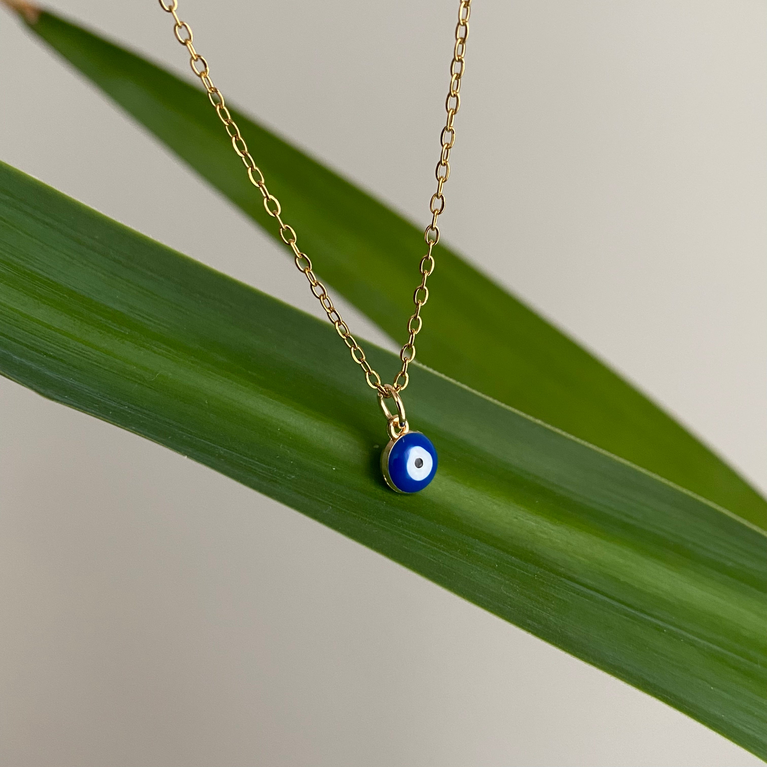 Gold Evil Eye of Protection Necklace