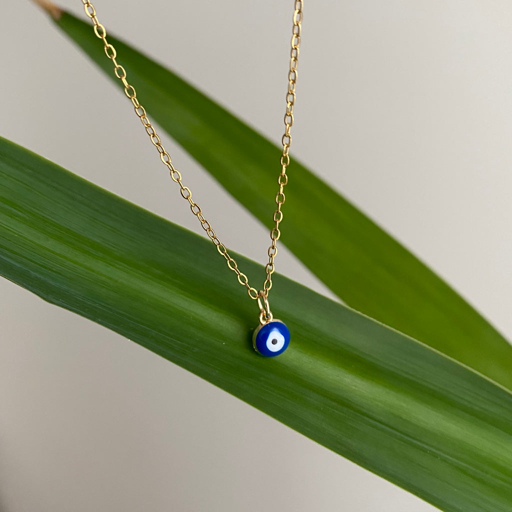 Gold Evil Eye of Protection Necklace