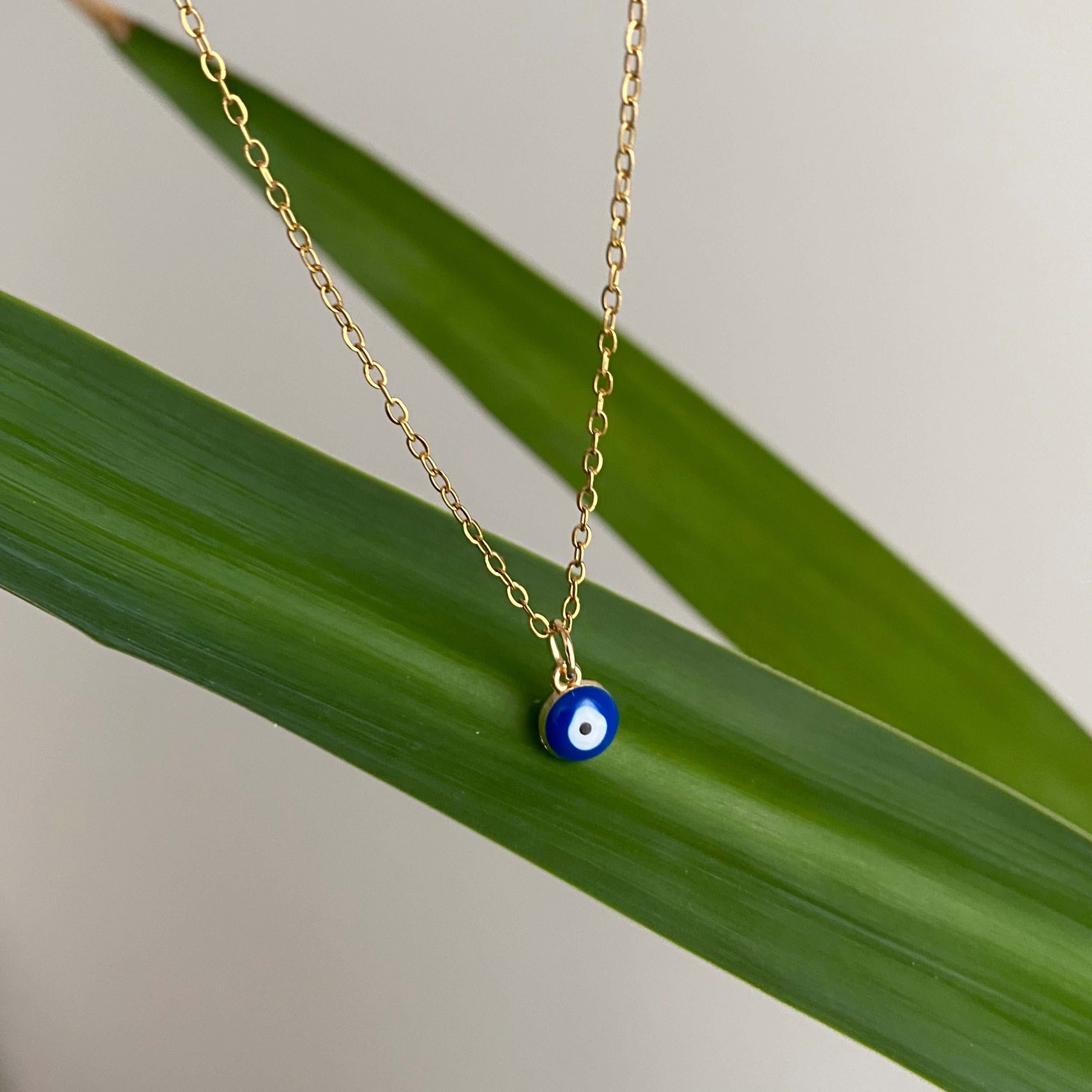 Gold Evil Eye of Protection Necklace