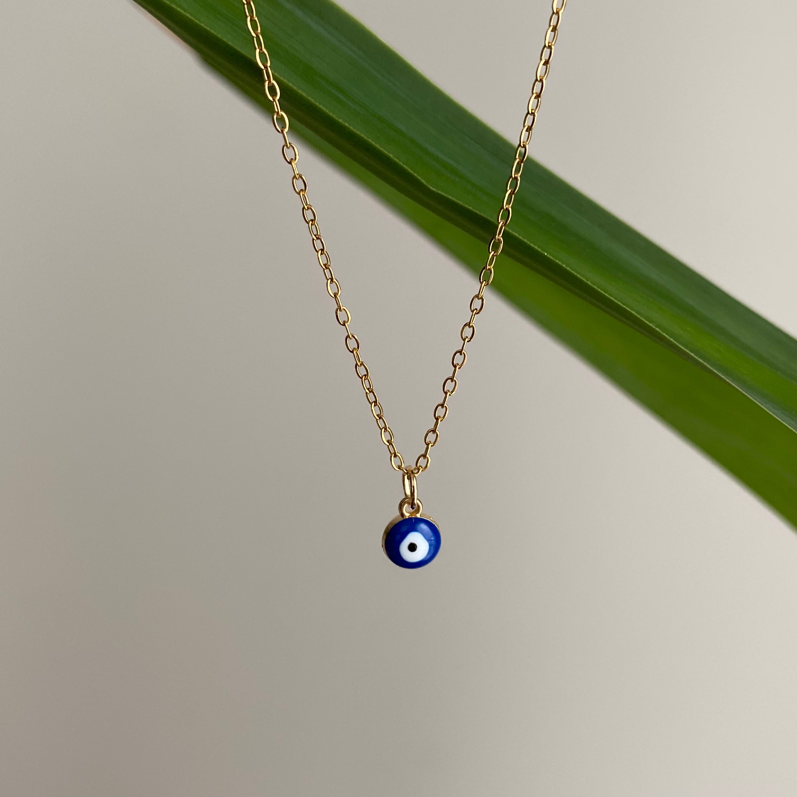 Gold Evil Eye of Protection Necklace