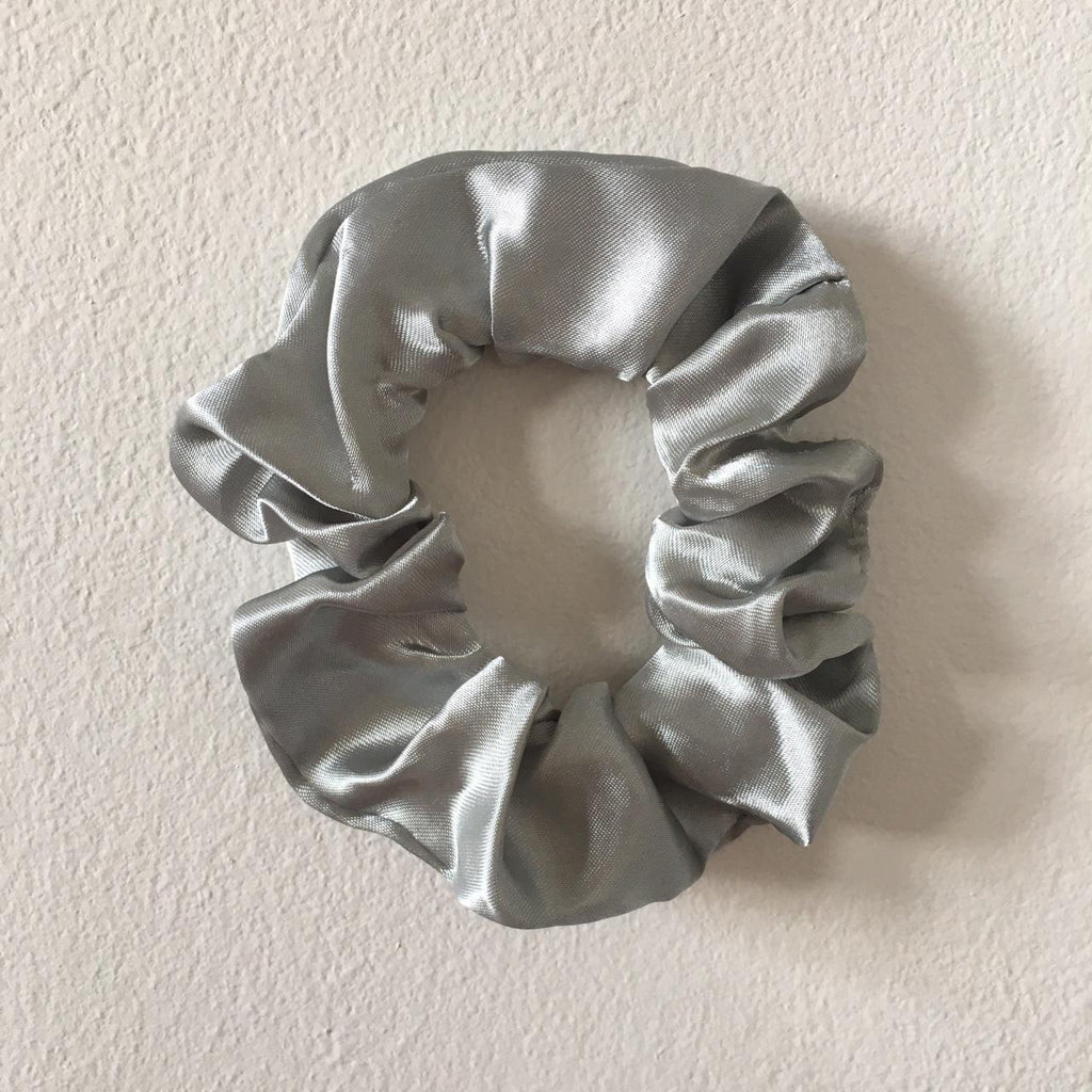 Silver Satin Scrunchie Instant Buy Enabled No