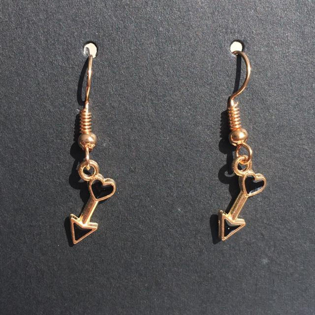 Black Love Struck Heart Of Cupid Arrow Dangle Drop - Image 3