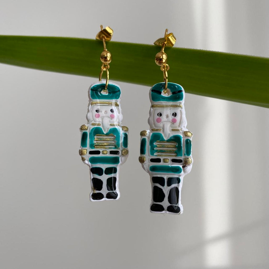 Made To Order Green Nutcracker Polymer Clay Dangle - Image 3