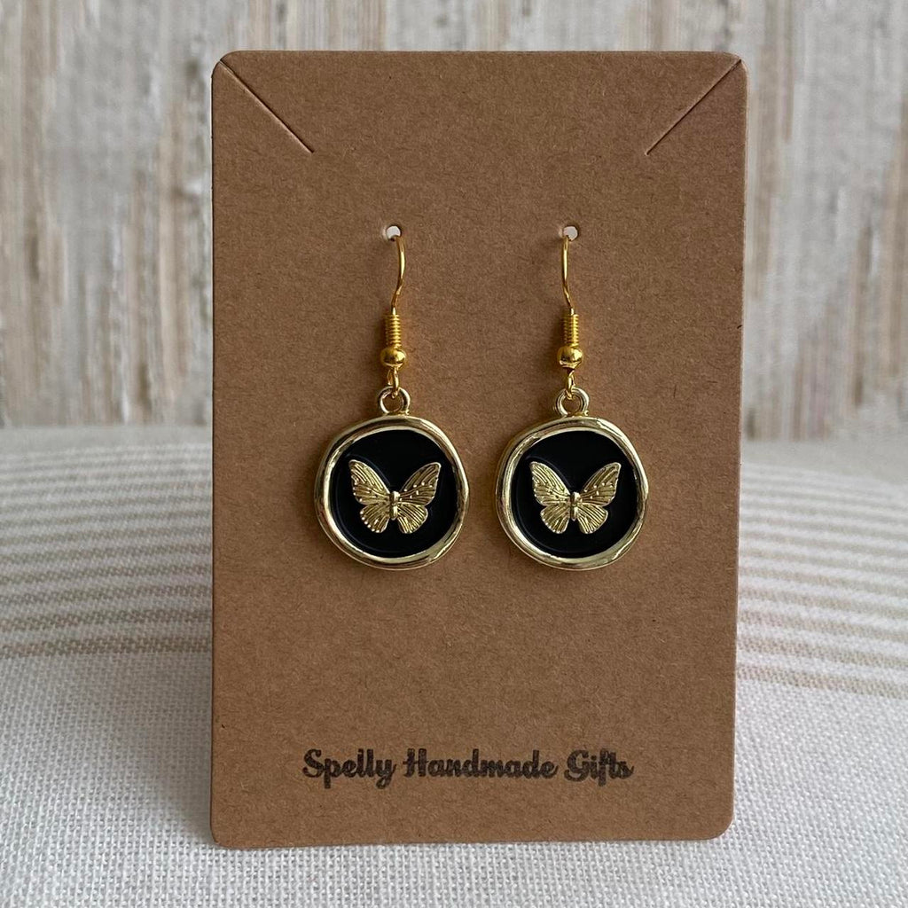 Black And Gold Stamped Wax Seal Style Butterfly - Image 2