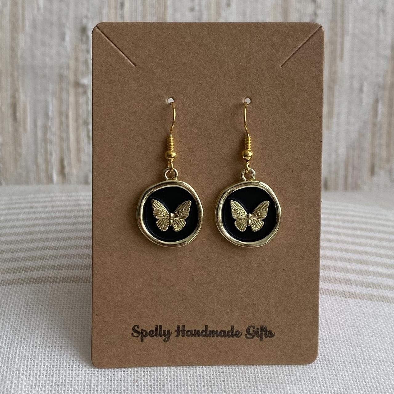 Black And Gold Stamped Wax Seal Style Butterfly - Image 2