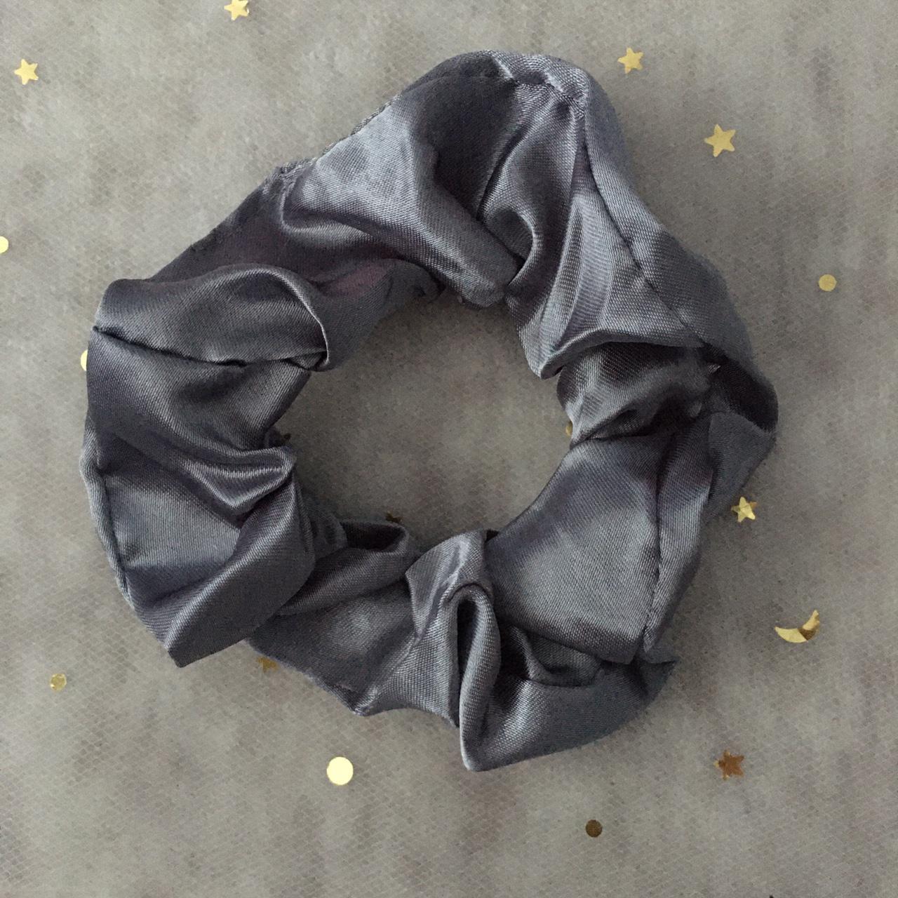 Steel Grey Silver Satin Scrunchie Instant Buy - Image 3