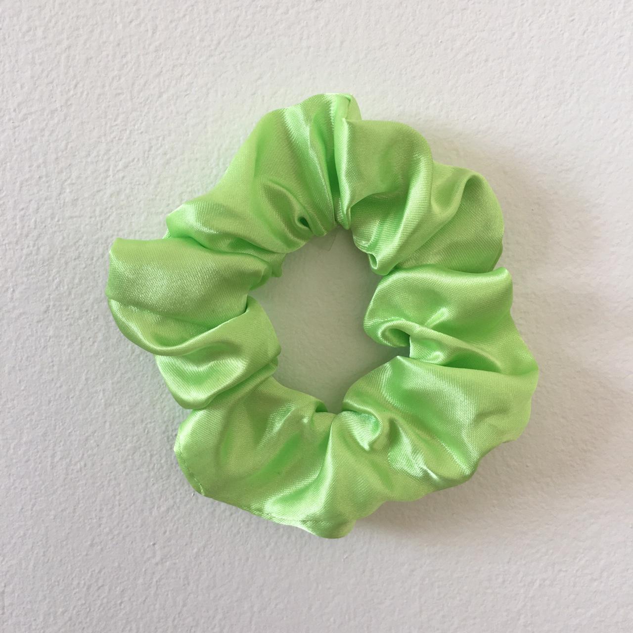 Lime Green Satin Scrunchie Instant Buy Enabled No