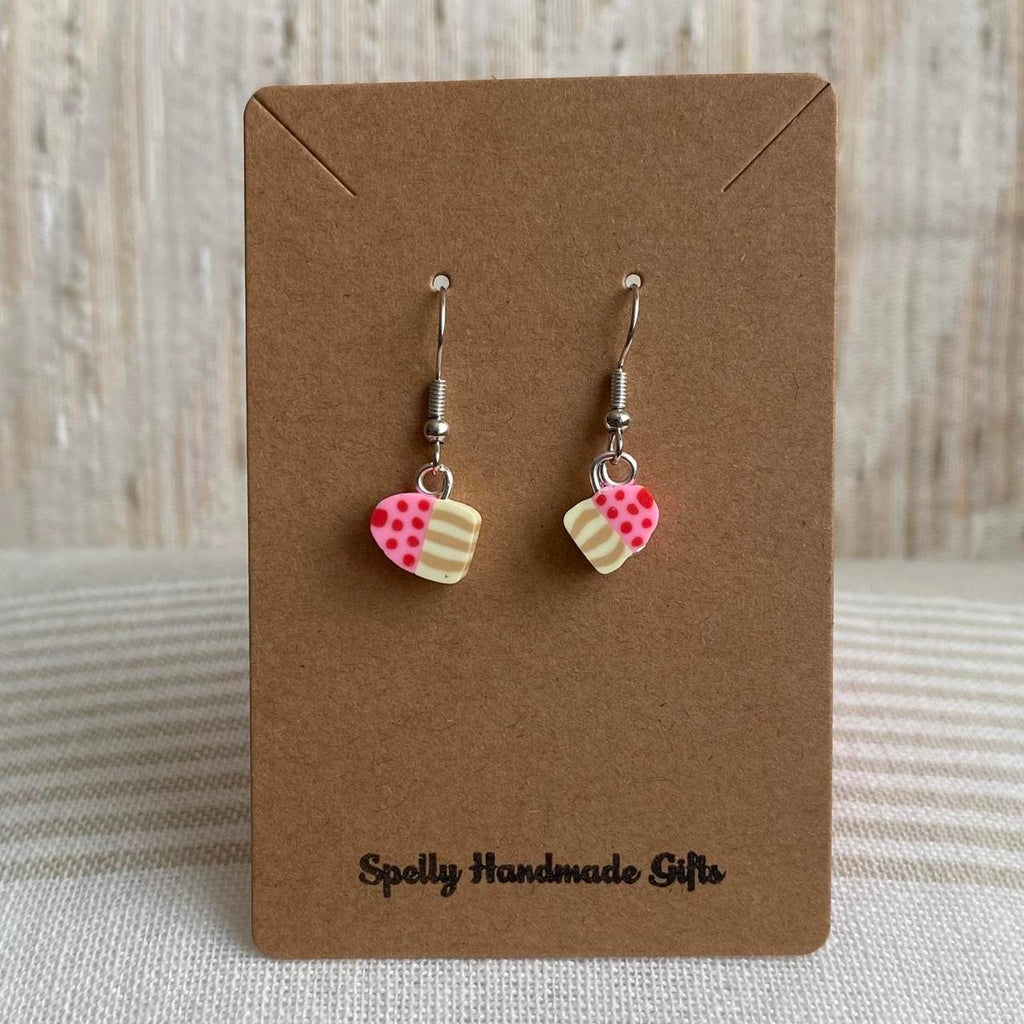Pink Strawberry Cupcake Polymer Clay Dangle Earrings - Image 3
