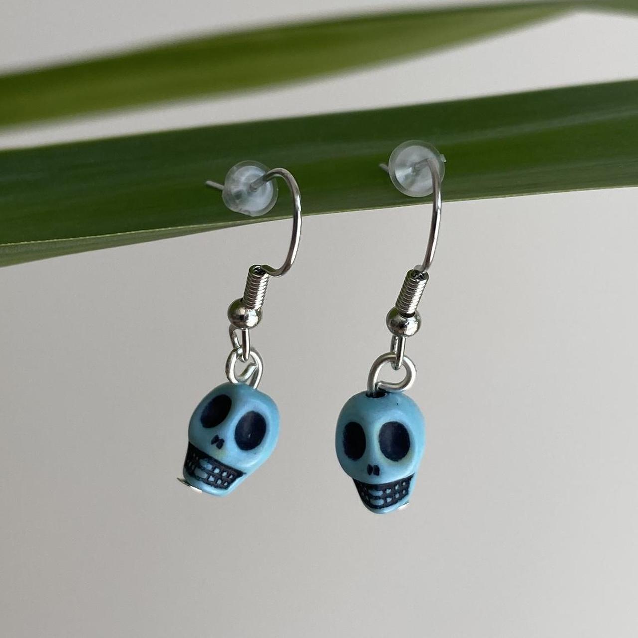 Cinco De Mayo Light Blue And Black Skull Dangle - Image 4