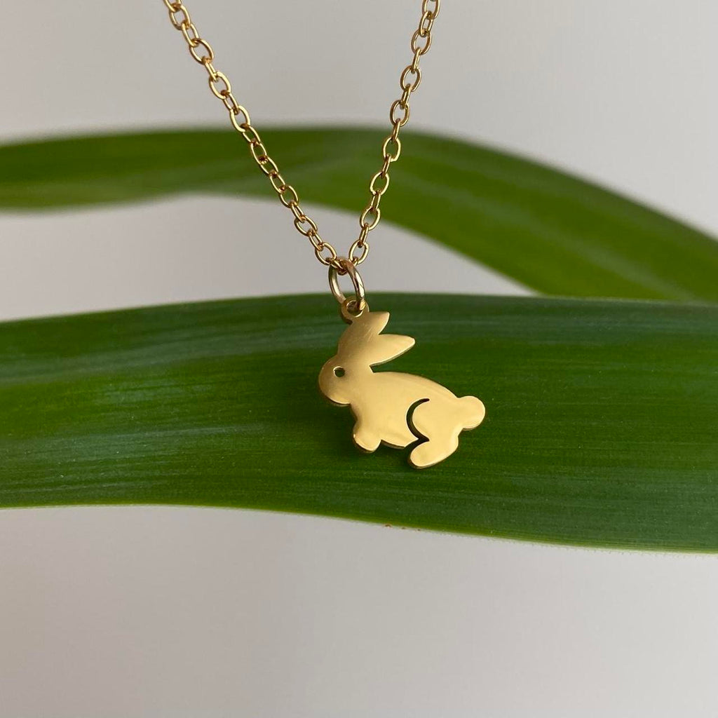 Petite Gold Bunny Rabbit Pendant Chain Necklace 18 - Image 3