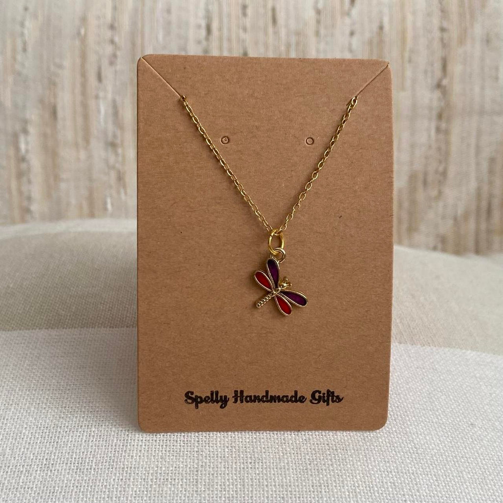 Purple And Red Enamel Dragonfly Pendant Chain - Image 4