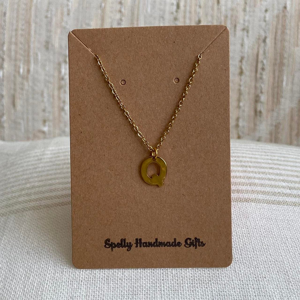 Gold Letter Q Initial Pendant Chain Necklace 18 - Image 3