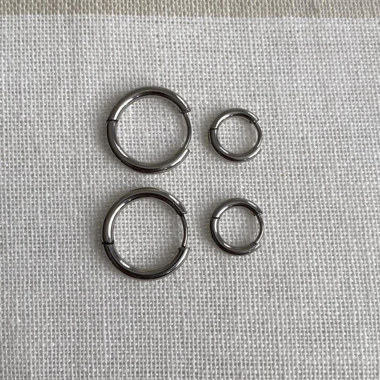 Small Size Silver Hoop Earrings Also Available In - Image 7