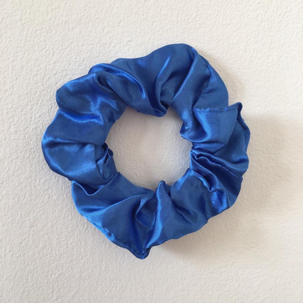 Cobalt Blue Satin Scrunchie Instant Buy Enabled