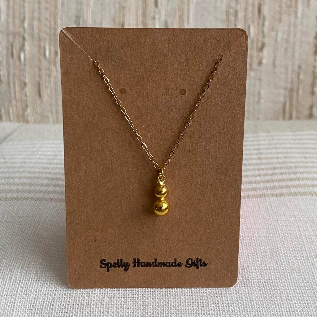 Elegant Gold Double Bulb Pendant Chain Necklace - Image 3